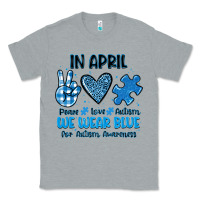 Heather Grey in april we wear blue Classic Tee - JahusDesignShop