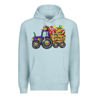 Blue Mist mardi gras tractor Premium Hoodie - CowGirlArtShop