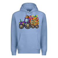 Colony Blue mardi gras tractor Premium Hoodie - CowGirlArtShop