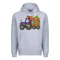 Heather Grey mardi gras tractor Premium Hoodie - CowGirlArtShop