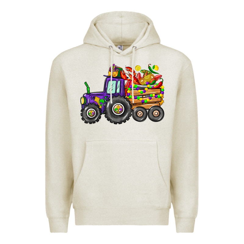 Mardi Gras Tractor Premium Hoodie by CowGirlArtShop | Teevron