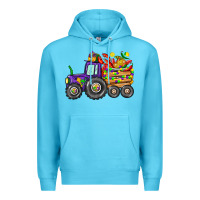 Ocean Blue mardi gras tractor Premium Hoodie - CowGirlArtShop