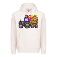 Pale Pink mardi gras tractor Premium Hoodie - CowGirlArtShop