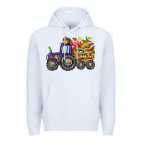 White mardi gras tractor Premium Hoodie - CowGirlArtShop