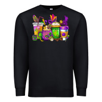 Black mardi gras coffee cups cowgirl Premium Sweatshirt - CowGirlArtShop