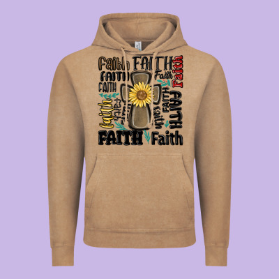 Faith Cross Vintage Hoodie Designed By Maliassmallbusiness