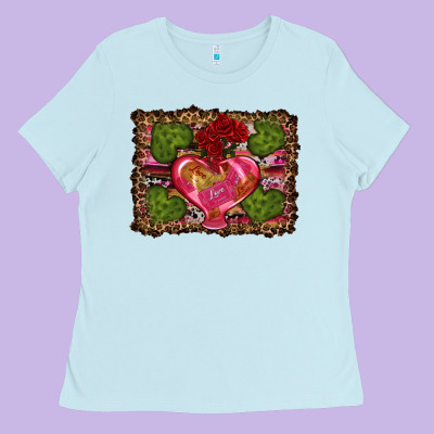 Western Background Valentine's Day Ladies Tee Designed By Ranaportraitstore