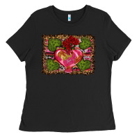 Black Western Background Valentine's Day Ladies Tee - RanaPortraitStore