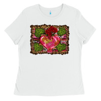 White Western Background Valentine's Day Ladies Tee - RanaPortraitStore