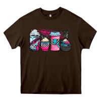 Chocolate Brown racing coffee cups Heavy Core Tee - JahusDesignShop