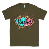 Army Green heart teacher Classic Tee - MaliasSmallBusiness