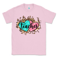 Bubblegum Pink heart teacher Classic Tee - MaliasSmallBusiness