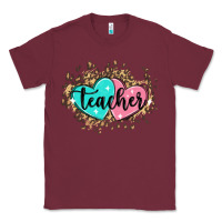 Burgundy heart teacher Classic Tee - MaliasSmallBusiness