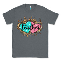 Charcoal Heather heart teacher Classic Tee - MaliasSmallBusiness