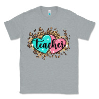 Heather Grey heart teacher Classic Tee - MaliasSmallBusiness