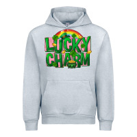 Heather Grey St Patricks Lucky Charm Urban Hoodie - FaDigitalArtStudio
