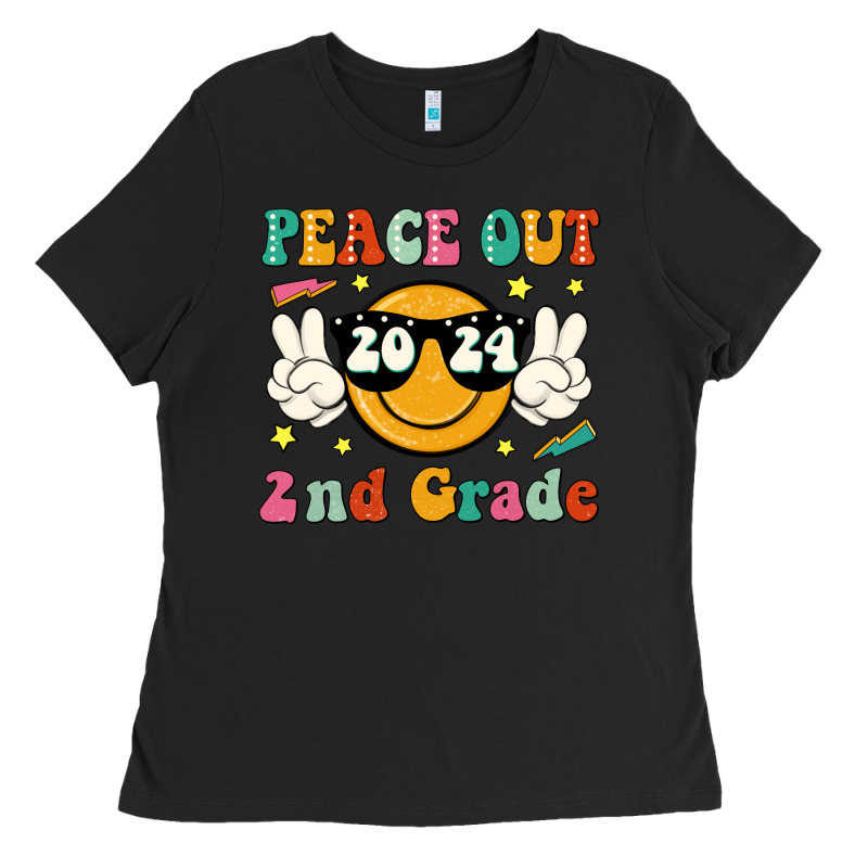 Peace Out 2024 2nd Grade Ladies Tee by JahusDesignShop | Teevron