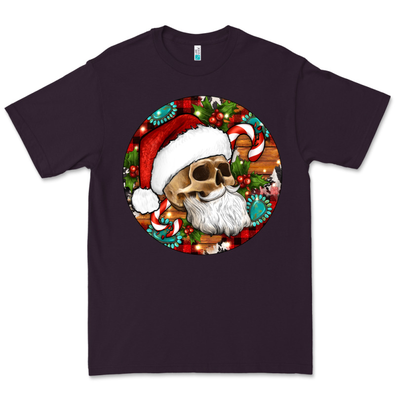 Christmas Hippie Skeleton Santa Ornament Premium Tee by Artiststas | Teevron