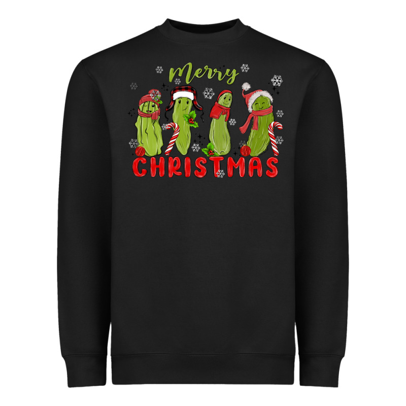 Pickle Merry Christmas Heavyweight Sweatshirt by MaliasSmallBusiness | Teevron