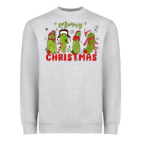 Heather Grey Pickle Merry Christmas Heavyweight Sweatshirt - MaliasSmallBusiness