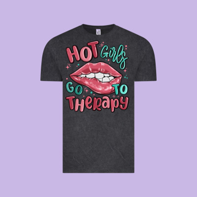 Hot Girls Go To Therapy Vintage Tee Designed By Maliassmallbusiness