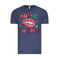Vintage Denim hot girls go to therapy Vintage Tee - MaliasSmallBusiness