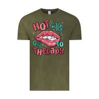 Vintage Olive hot girls go to therapy Vintage Tee - MaliasSmallBusiness