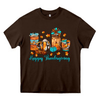 Chocolate Brown happy thanksgiving coffee Heavy Core Tee - JahusDesignShop