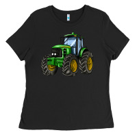 Black farm tractor Ladies Tee - AdoDesignShop