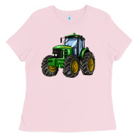 Bubblegum Pink farm tractor Ladies Tee - AdoDesignShop