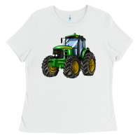 White farm tractor Ladies Tee - AdoDesignShop