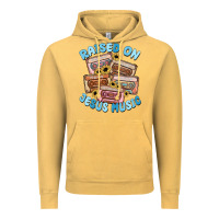 Vintage Mustard raised on jesus music Vintage Hoodie - MaliasSmallBusiness