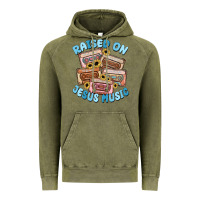 Vintage Olive raised on jesus music Vintage Hoodie - MaliasSmallBusiness