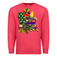 Cardinal louisiana map american flag mardi gras Premium Sweatshirt - CowGirlArtShop