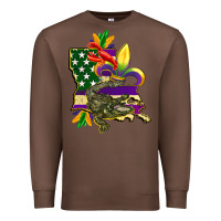 Chestnut louisiana map american flag mardi gras Premium Sweatshirt - CowGirlArtShop