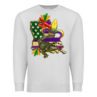 Dove Grey louisiana map american flag mardi gras Premium Sweatshirt - CowGirlArtShop