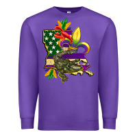 Purple louisiana map american flag mardi gras Premium Sweatshirt - CowGirlArtShop