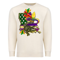 Sandshell louisiana map american flag mardi gras Premium Sweatshirt - CowGirlArtShop