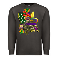 Smoke louisiana map american flag mardi gras Premium Sweatshirt - CowGirlArtShop
