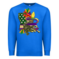 True Royal louisiana map american flag mardi gras Premium Sweatshirt - CowGirlArtShop