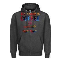 Charcoal Heather All I Need Is Coffee And Mascara Zipper Hoodie - Bettercallsaul