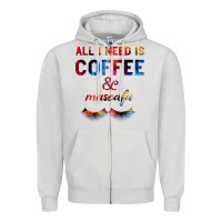 Dove Grey All I Need Is Coffee And Mascara Zipper Hoodie - Bettercallsaul