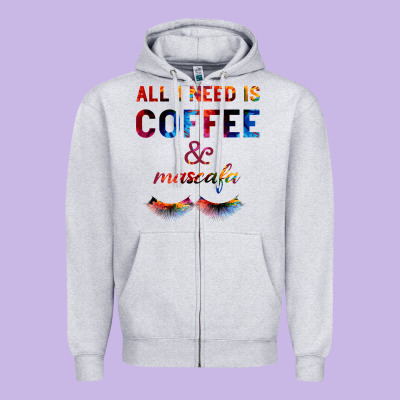 All I Need Is Coffee And Mascara Zipper Hoodie Designed By Bettercallsaul