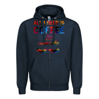Navy All I Need Is Coffee And Mascara Zipper Hoodie - Bettercallsaul