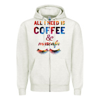 Oatmeal Heather All I Need Is Coffee And Mascara Zipper Hoodie - Bettercallsaul