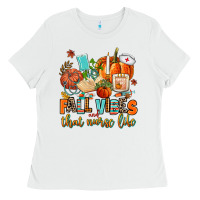 White fall vibes and that nurse life Ladies Tee - AdoDesignShop