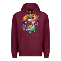 Burgundy mardi gras lips Premium Hoodie - CowGirlArtShop