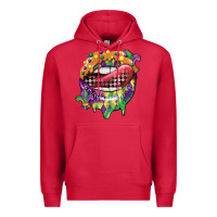 Cardinal mardi gras lips Premium Hoodie - CowGirlArtShop
