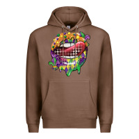 Chestnut mardi gras lips Premium Hoodie - CowGirlArtShop