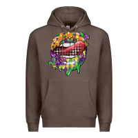 Coffee mardi gras lips Premium Hoodie - CowGirlArtShop